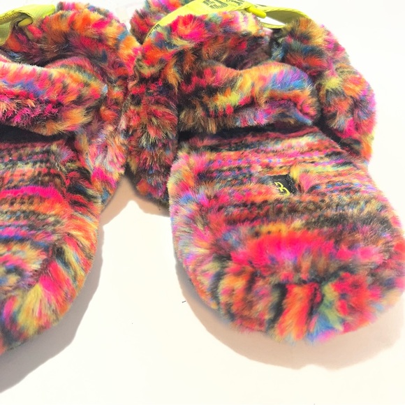UGG Fluff It Pixelate Slide Slippers Men’s US 10 Multicolor Faux Shearling NWT main image 7